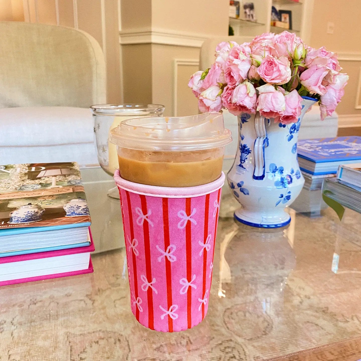Pink Bow Coffee Sleeve