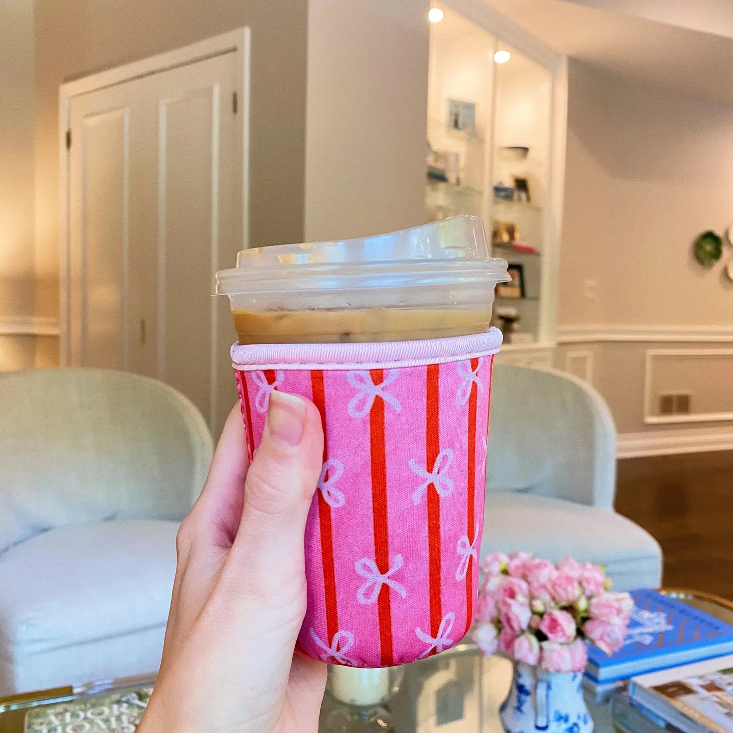 Pink Bow Coffee Sleeve