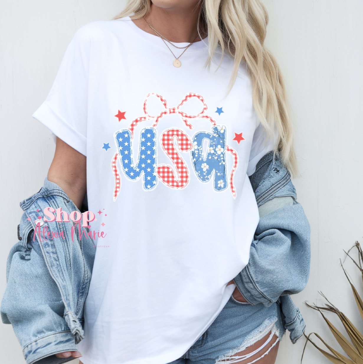 USA bow T-shirt