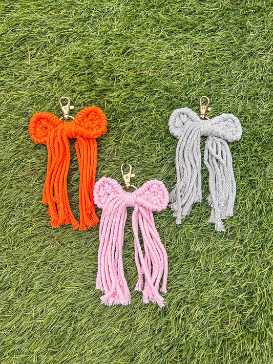 Bow Macrame Keychain