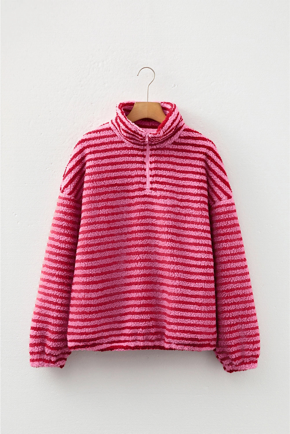 Pink Stripe Quarter Zip